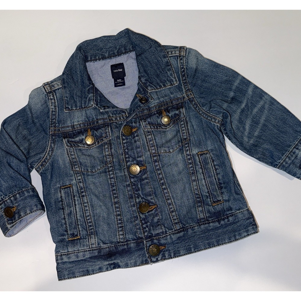 Baby GAP Denim Jacket 12-18M Medium Wash Trucker Jean Coat My First Denim